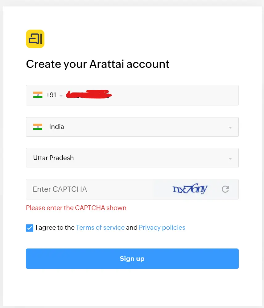 Home 5 arattai-new-account-creation